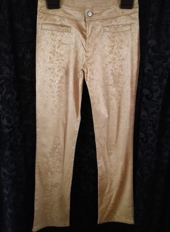 Cimarron Retro Gold Patterned Stretch Ladies Trou… - image 1