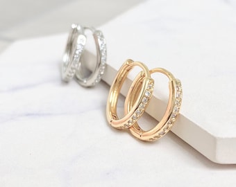 Everyday CZ Huggie Hoop Earrings