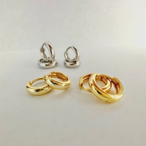3mm Width Classic Everyday Huggie Hoop Earrings, Sterling Silver