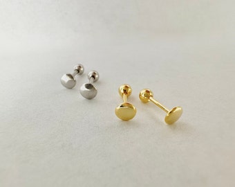 Dot Screw Back Stud Earrings, Sterling Silver