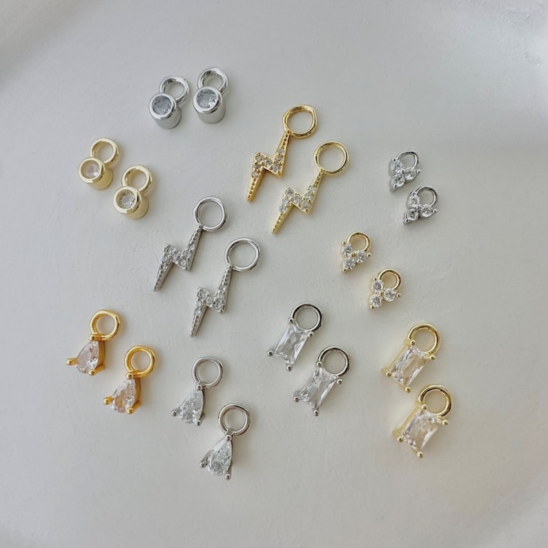 Hoop Earring Charms, Set of 2 Charms, Stainless Steel - Etsy