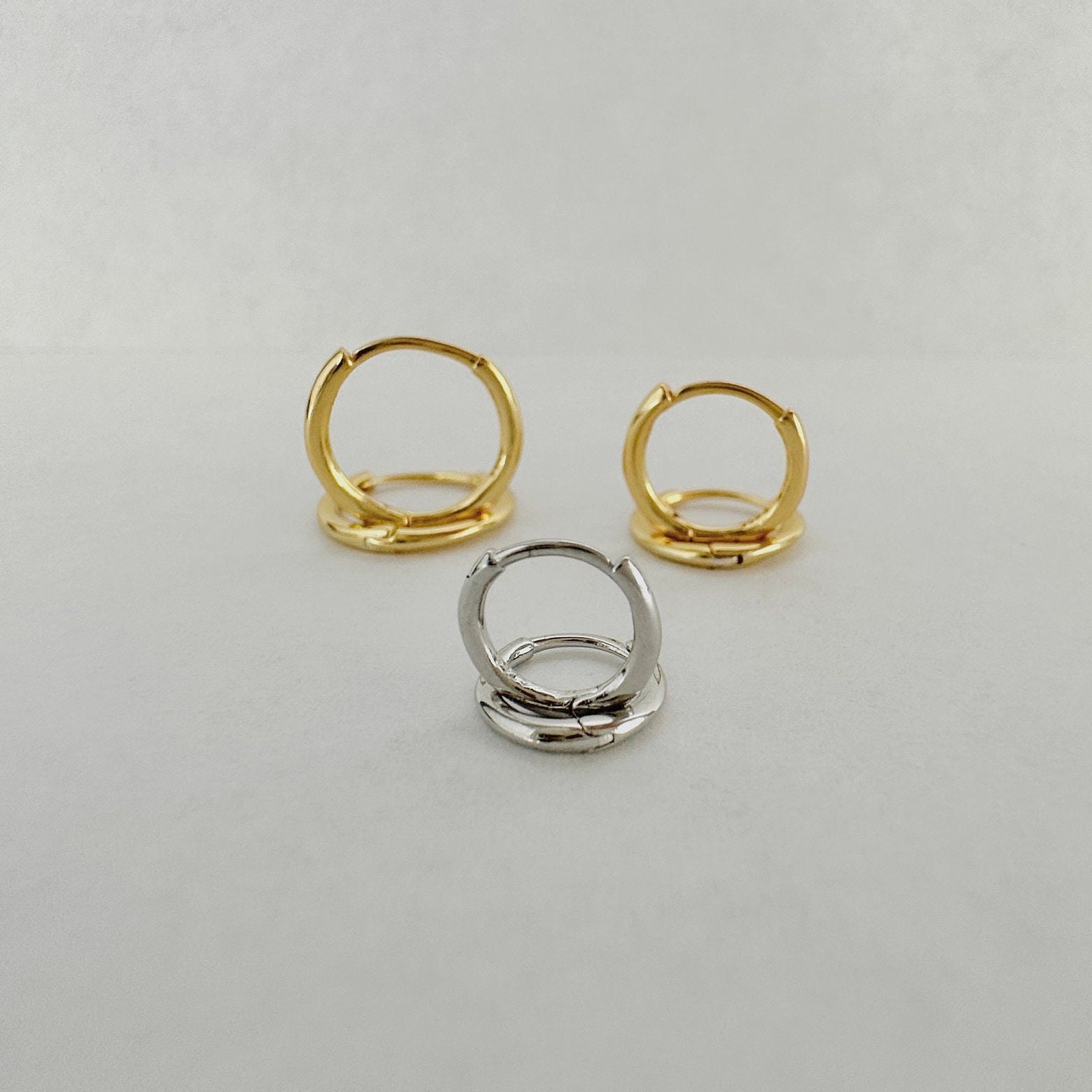 LIHELEI 3pairs 14K Gold Plated Huggie Earrings for India | Ubuy