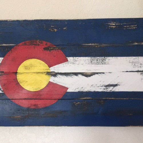 Rustic Wood Colorado Flag Etsy