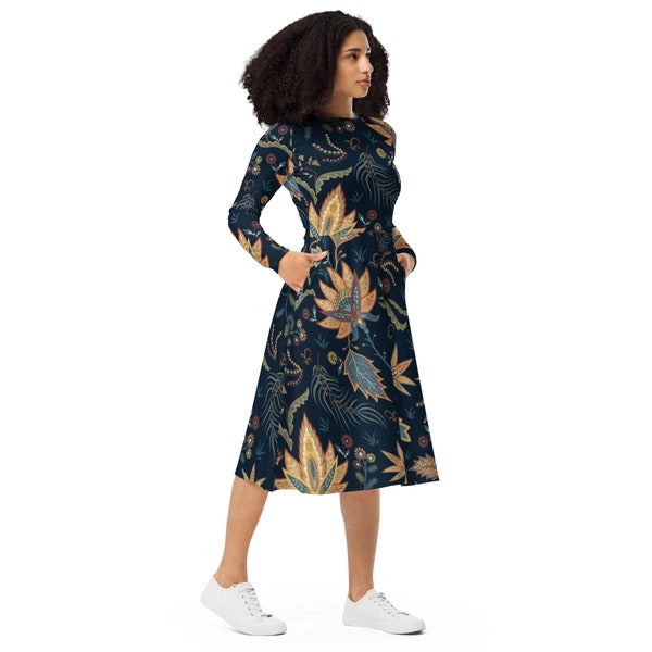 long sleeve midi dress