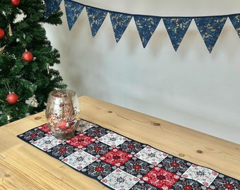 Red white and blue Scandi table runner