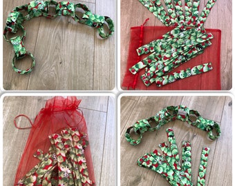 Fabric 'paper' chains Christmas decoration for kids. Cheeky Sprouts