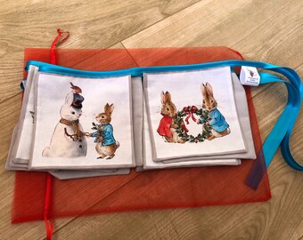 Peter Rabbit and family Christmas bunting