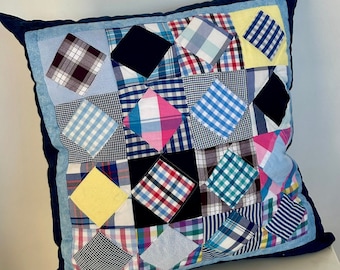 Patchwork pillow cushion cover from clothing