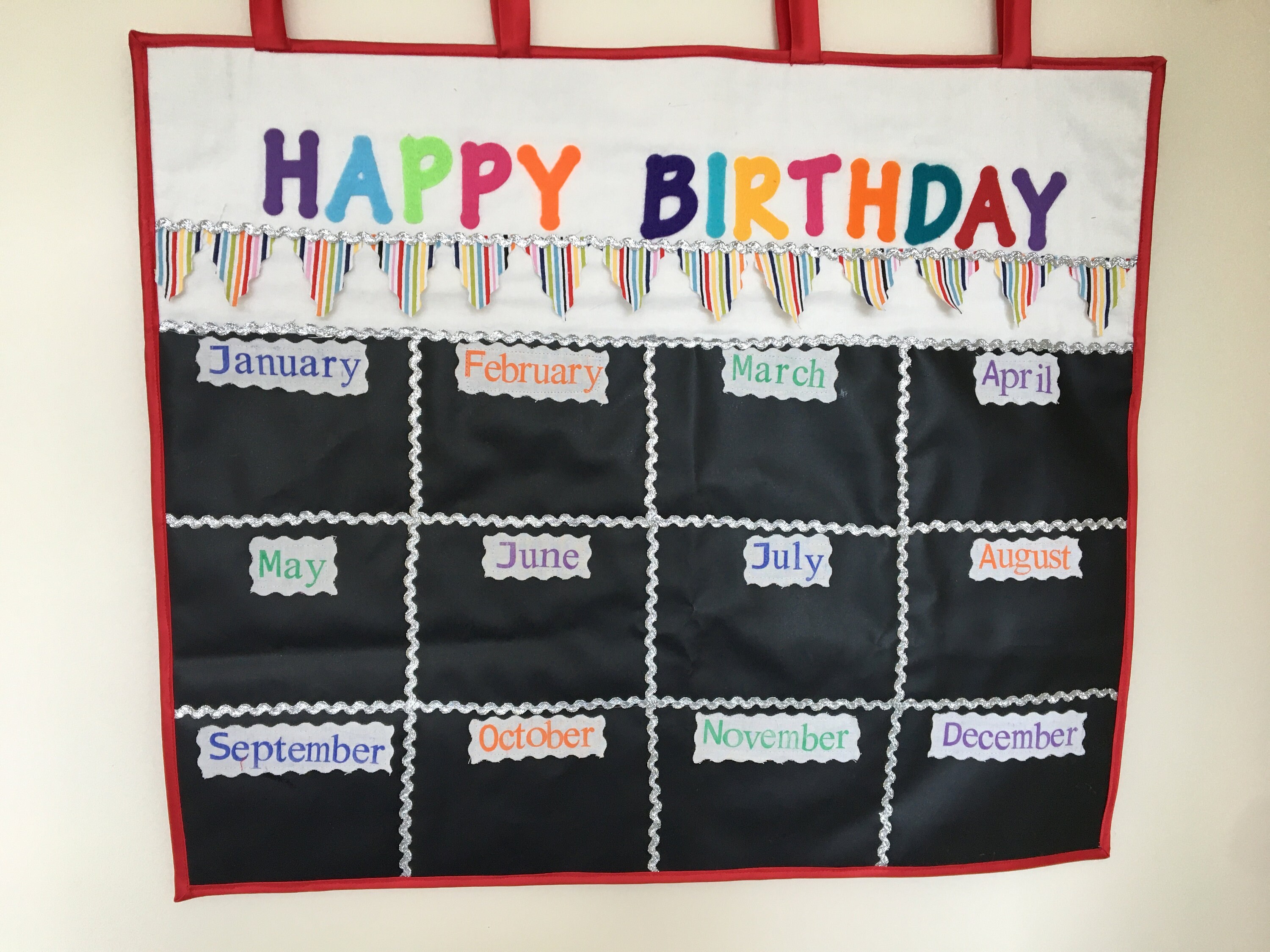 Happy Birthday calendar chart wall hanging display with chalk Etsy