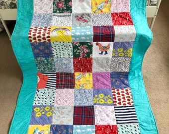 Bespoke Memory quilt keepsake blanket. Made from baby clothes.