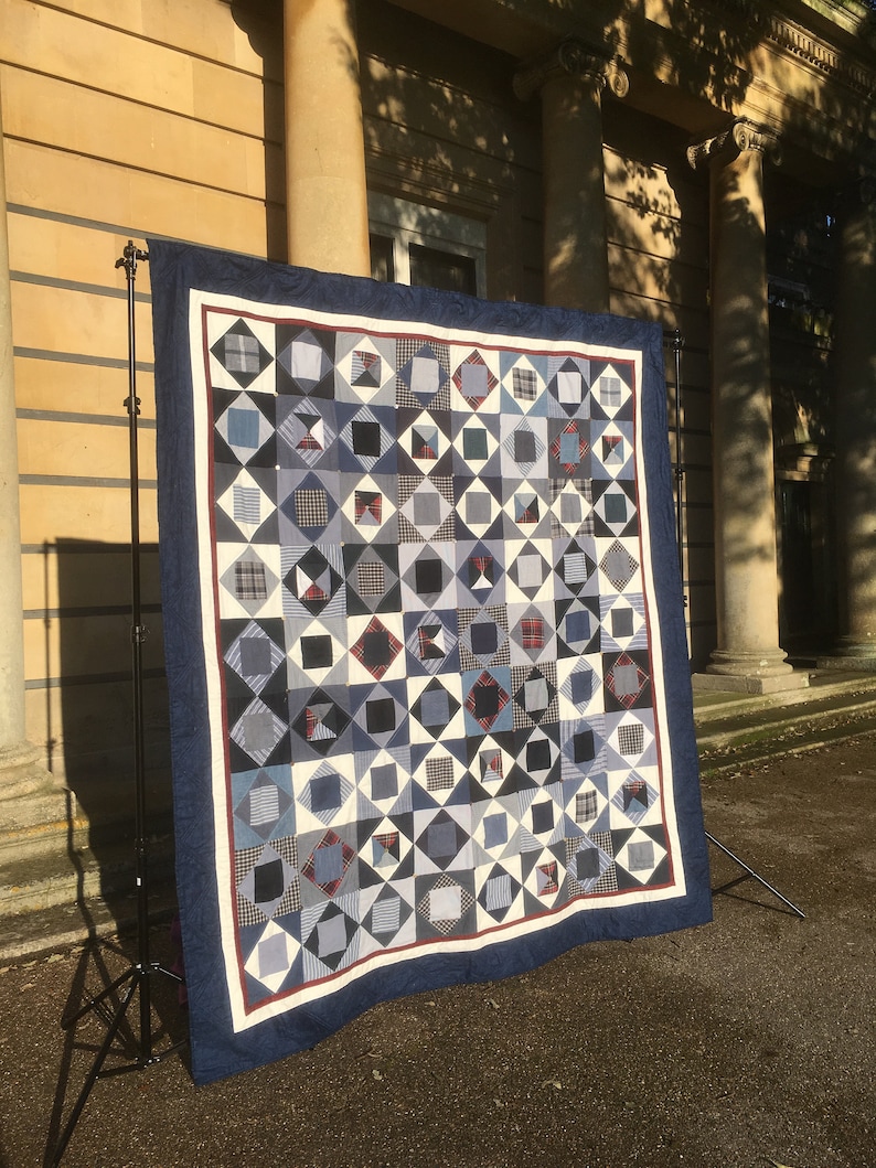 Bespoke Memory Quilt Keepsake Blanket Made From Shirts or Etsy UK