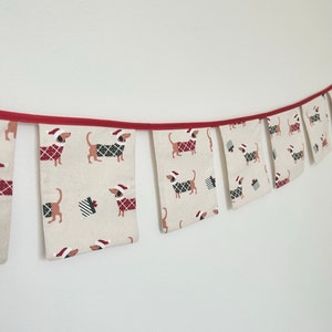 Dachshund Christmas bunting. Sausage dog daxie puppy modern Christmas décor image 5