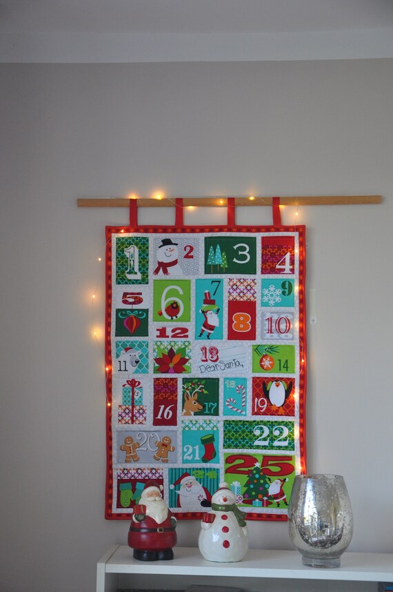 Modern Christmas Advent Calendar With LARGE Different Sized Pockets.  Reusable, Made From Panel. RTS - Etsy