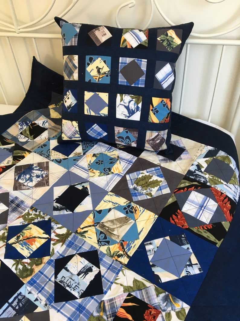 Bespoke Memory Quilt Keepsake Blanket Made From Shirts or Etsy UK