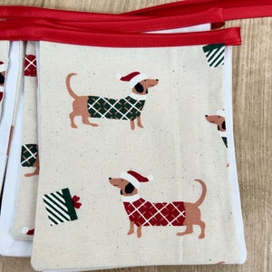 Dachshund Christmas bunting. Sausage dog daxie puppy modern Christmas décor image 2
