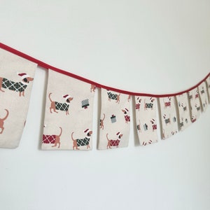 Dachshund Christmas bunting. Sausage dog daxie puppy modern Christmas décor image 9