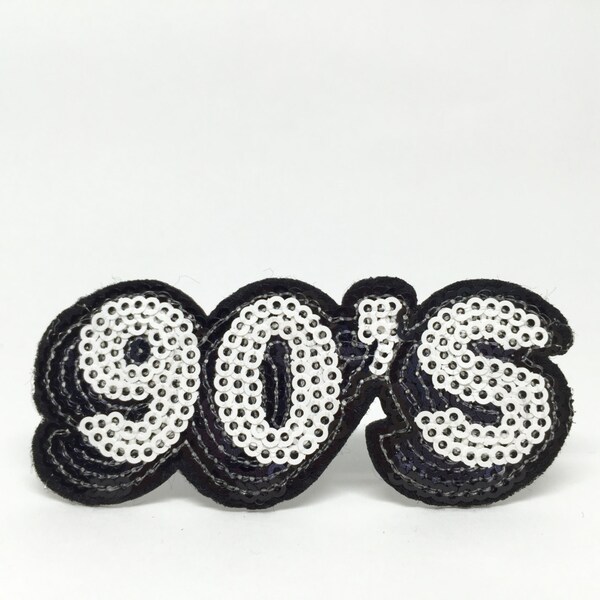 90er Jahre Pailletten Bling Eisen auf Patch, annähen Patch; Pailletten-Patch, Retro-Patch, 90er Jahre Kleidung
