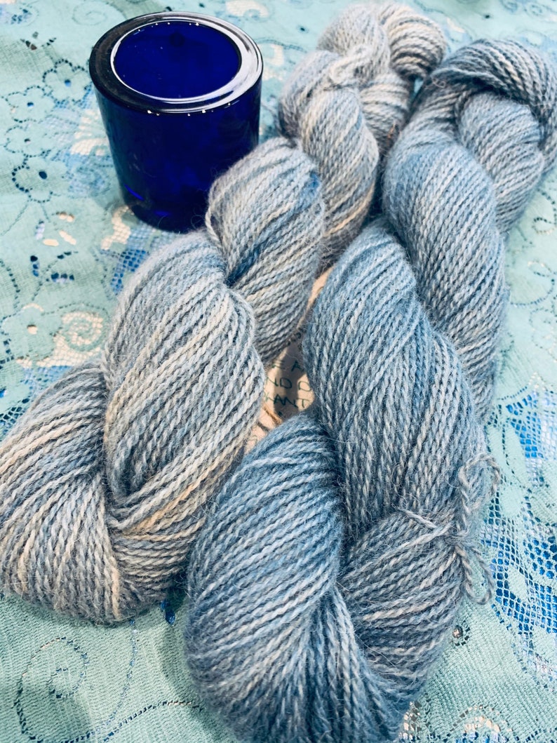 4ply blue Indigo dyed alpaca yarn image 4