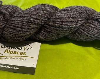 Alpaca yarn natural grey, DK, double knit, worsted weight, alpaca crochet wool.