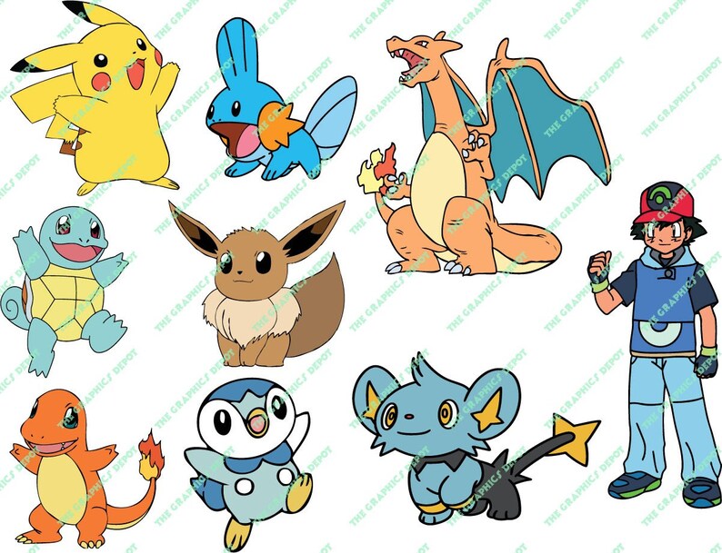 Download Pokemon svg dxf eps ai jpg png file set Instant | Etsy