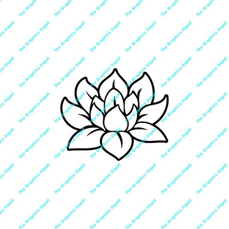 Digital Download Lotus Flower DXF PDF SVG files | Etsy
