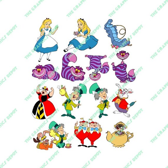 Alice In Wonderland Set File File In Formato Svg File Eps Etsy