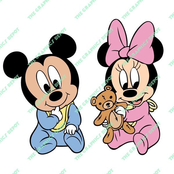 Baby Mickey Mouse Baby Minnie Mouse Svg Dxf Png Eps Files Etsy Ireland