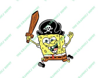 Spongebob Pirate - SVG file, DXF file, EPS file, png file - Instant Download - Cricut Explorer - Silhouette Cameo