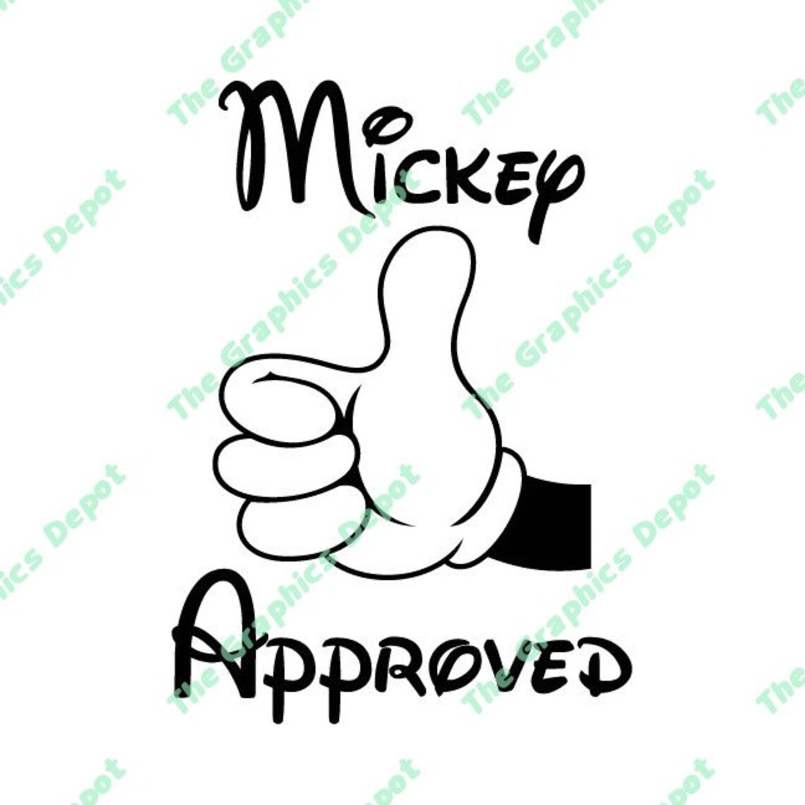 Mickey Mouse Mickey Approved Thumbs Up svg dxf pdf eps Etsy
