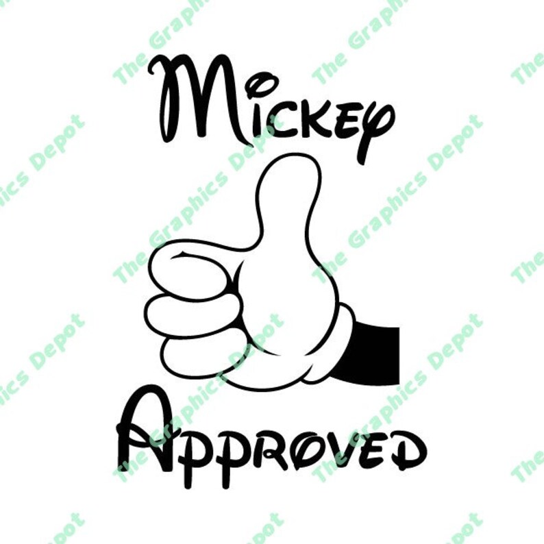 Mickey Mouse Mickey Approved Thumbs Up svg dxf pdf eps Etsy