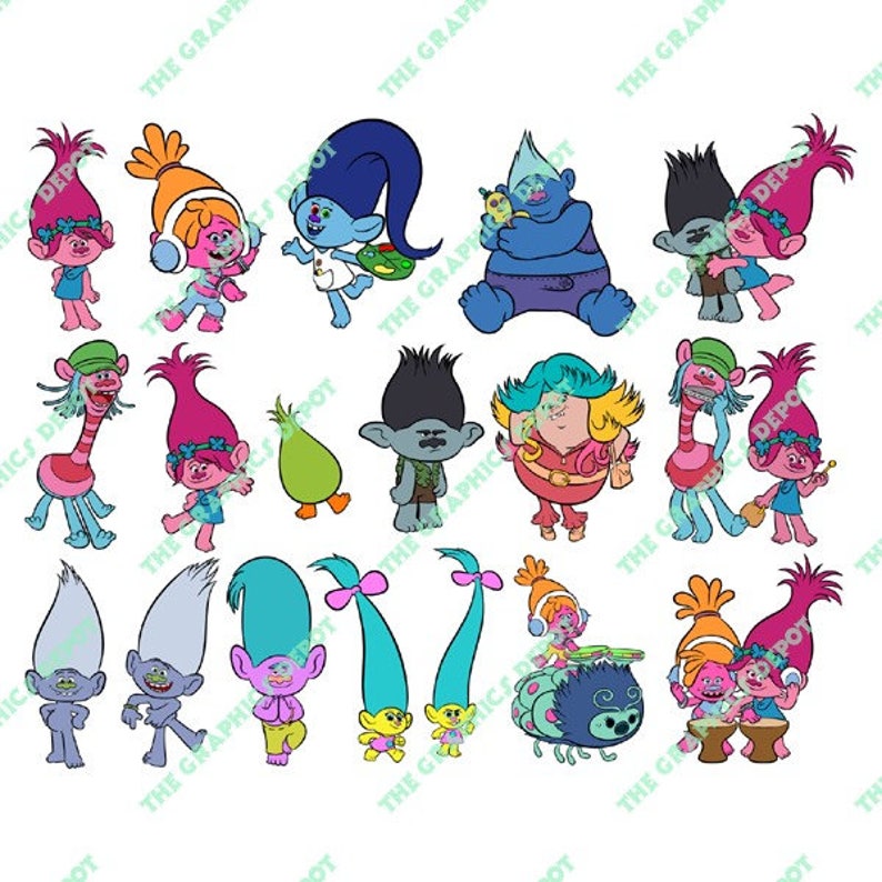 Trolls SVG File DXF File EPS File Png File Cut Files Etsy