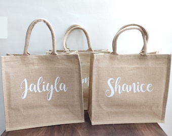 Personalisierte Einkaufstasche Custom Tote Bag Baby Hirsch Tote Sackleinen Tote Baby Hirsch Tasche Einkaufstasche Brautjungfer Geschenk Jute Einkaufstasche