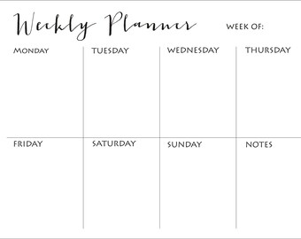 printable weekly planner etsy printable weekly planner