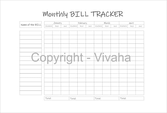 Regular Monthly bill Tracker Printable, Month-to-month Invoice Tracker PDF Printable, Finance Planner, Monetary Planner, Monthly bill Organizer, Finance Organizer Application graphic regarding Printable Monthly Bill Organizer named Every month Monthly bill Tracker Printable, Regular monthly Invoice Tracker PDF Printable, Finance Planner, Cash Planner, Monthly bill Organizer, Finance Organizer Application