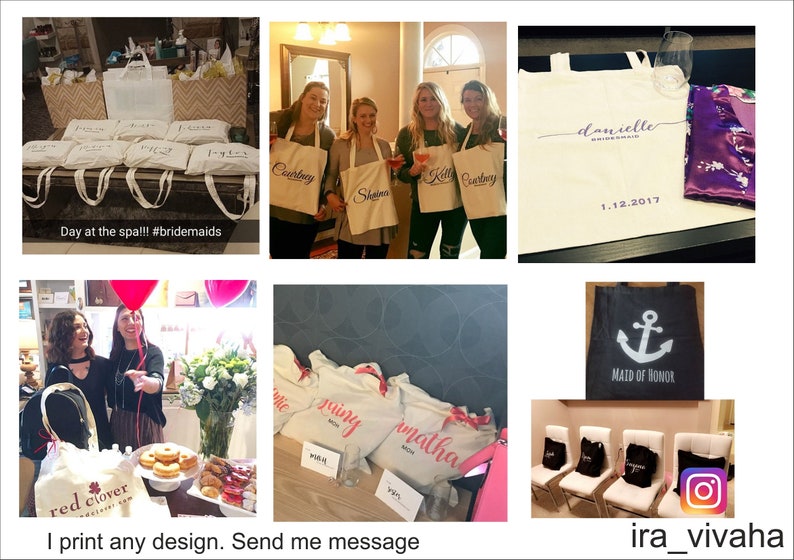 Best Day Ever Wedding tote Bridesmaid tote gift bridle tote bag Bridesmaid Bag Personalized Name Tote Custom bags Personalized