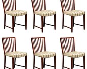Set of Six Walnut Wood Dining Chairs by Ole Wanscher for Fritz Hansen