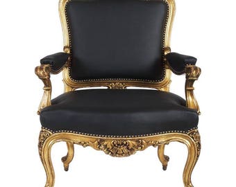 Rococo Style Upholstered Open Armchair