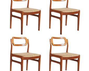 Set of Four Danish Teak Chairs by Uldum Møbelfabrik