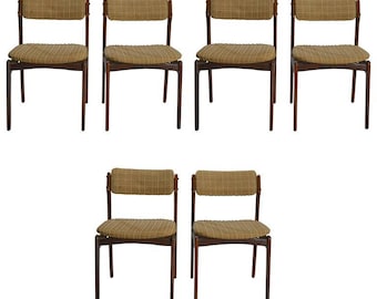 Set of Six Danish Rosewood Dining Chairs by Erik Buch
