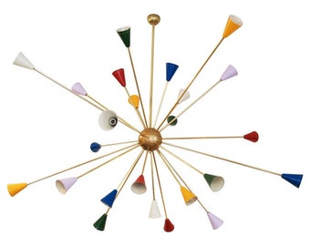 Huge Mid-Century Sputnik Chandelier in the Style of Stilnovo