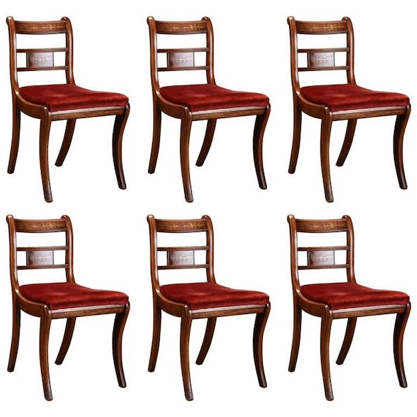 Ensemble de Six anglais Regency palissandre et chaises en acajou