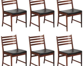 Kai Lyngfeldt Larsen Set of Six Dining Chairs of Brazilian Rosewood