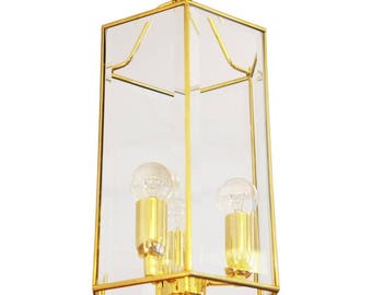 Brass Faceted Glass Pendant Lantern