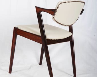 Rosewood and Leather Chairs by Kai Kristiansen Model 42