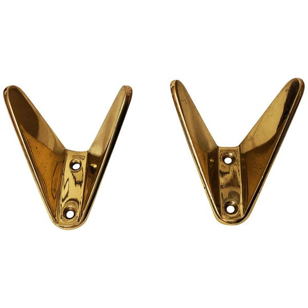 Brass Coat Wall Double Hooks by Hertha Baller