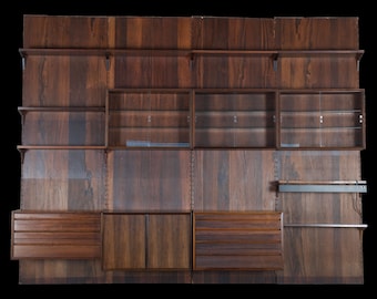 Rosewood Shelving System Wall Unit by Poul Cadovius