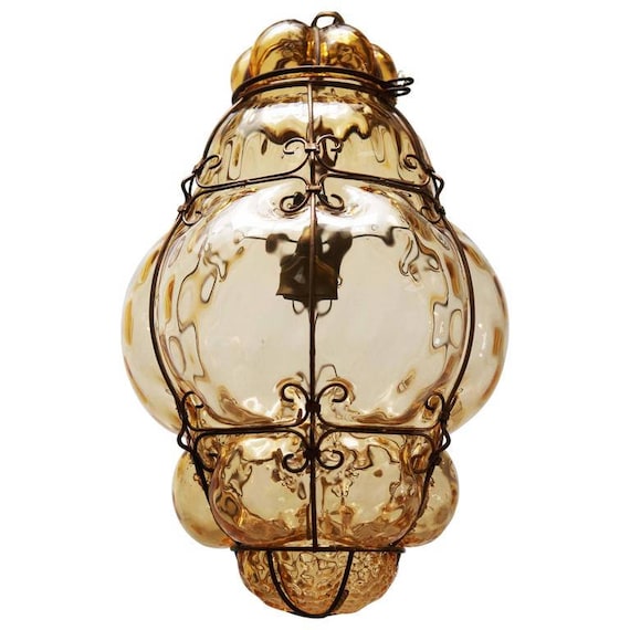 Murano caged glass pendant deals