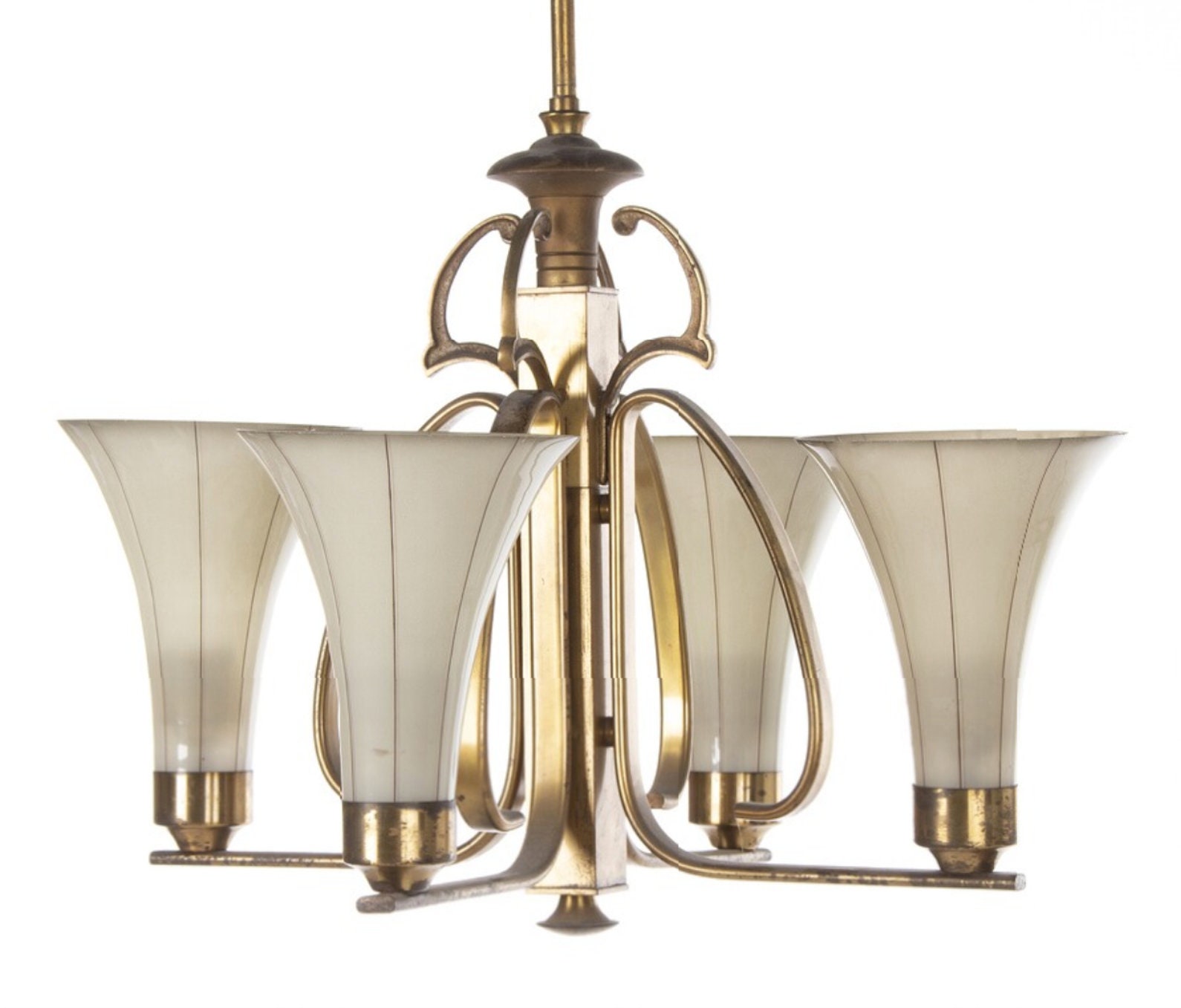 Art Deco Opaline Glass Chandelier