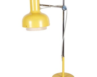 Large Mid-Century Yellow Table Lamp