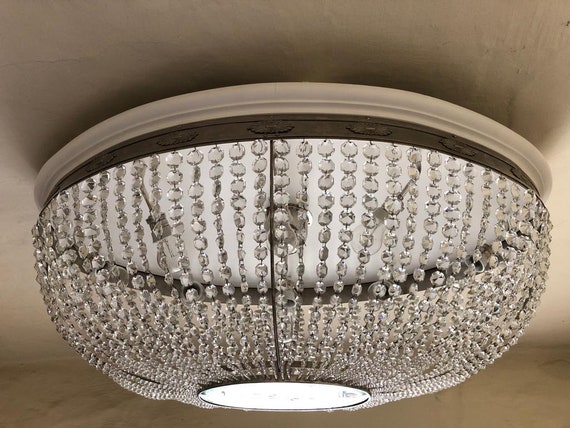 Art deco crystal chandelier deals